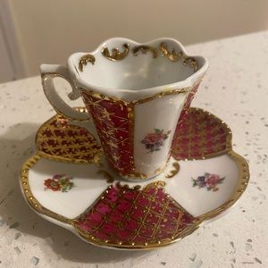 KPM Pink and Gold Teacup Vintage